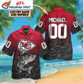 Bass Fishing and KC Chiefs Personalized Hawaiian Shirt: Custom Name and Number for the Fan Who Fishes