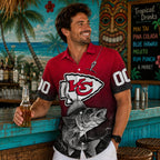 Bass Fishing and KC Chiefs Personalized Hawaiian Shirt: Custom Name and Number for the Fan Who Fishes