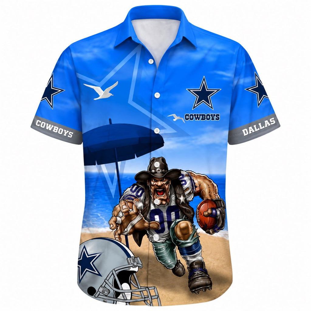 Beachfront Battle Dallas Cowboys Rugged Player Hawaiian Shirt