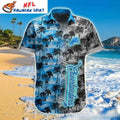 Detroit Lions Beachside Palm Shadows Hawaiian Shirt