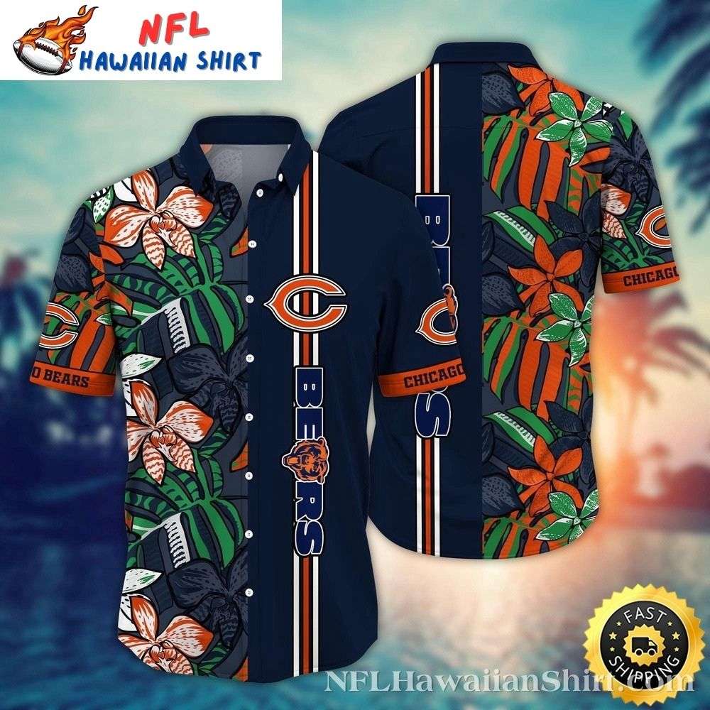 Chicago Bears Botanical Blitz Hawaiian Shirt