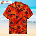 Chicago Bears Tie-Dye Orange Logo Print Hawaiian Shirt