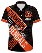 Bengals Champion Design Hawaiian Shirt with Custom Name – Typography Fan Edition