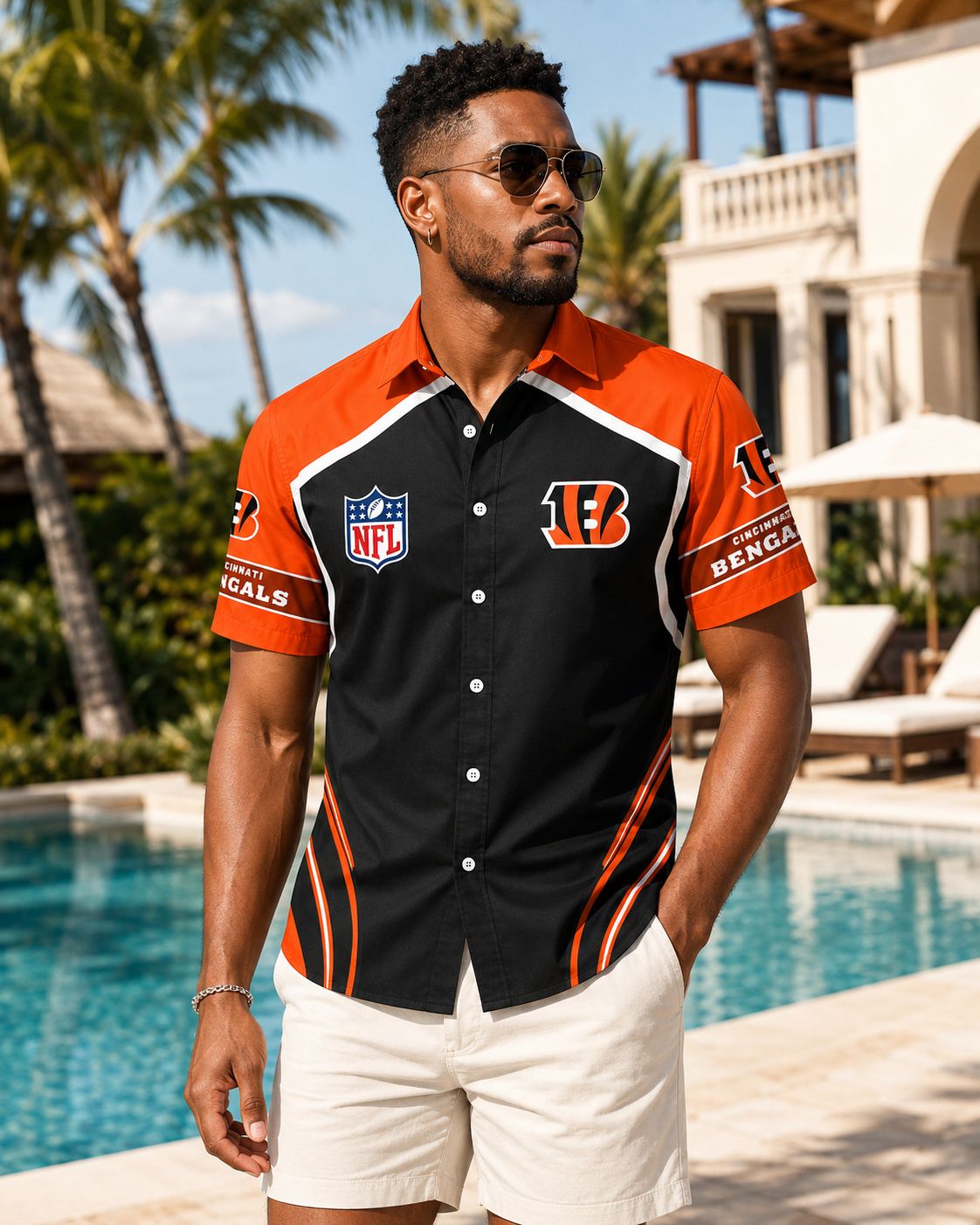Bengals Futuristic Fan Custom Name and Number Hawaiian Shirt – Modern Aloha Style