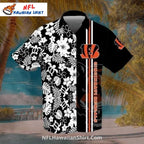 Bengals Hawaiian Shirt Half Floral Half Solid Color
