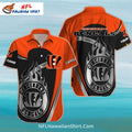 Bengals Hawaiian Shirt With Metallic Flame Emblem Design
