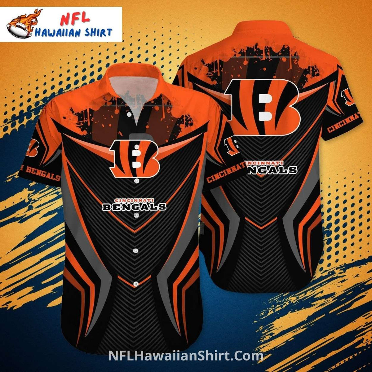 Bengals Hawaiian Shirt With Modern Geometric Design