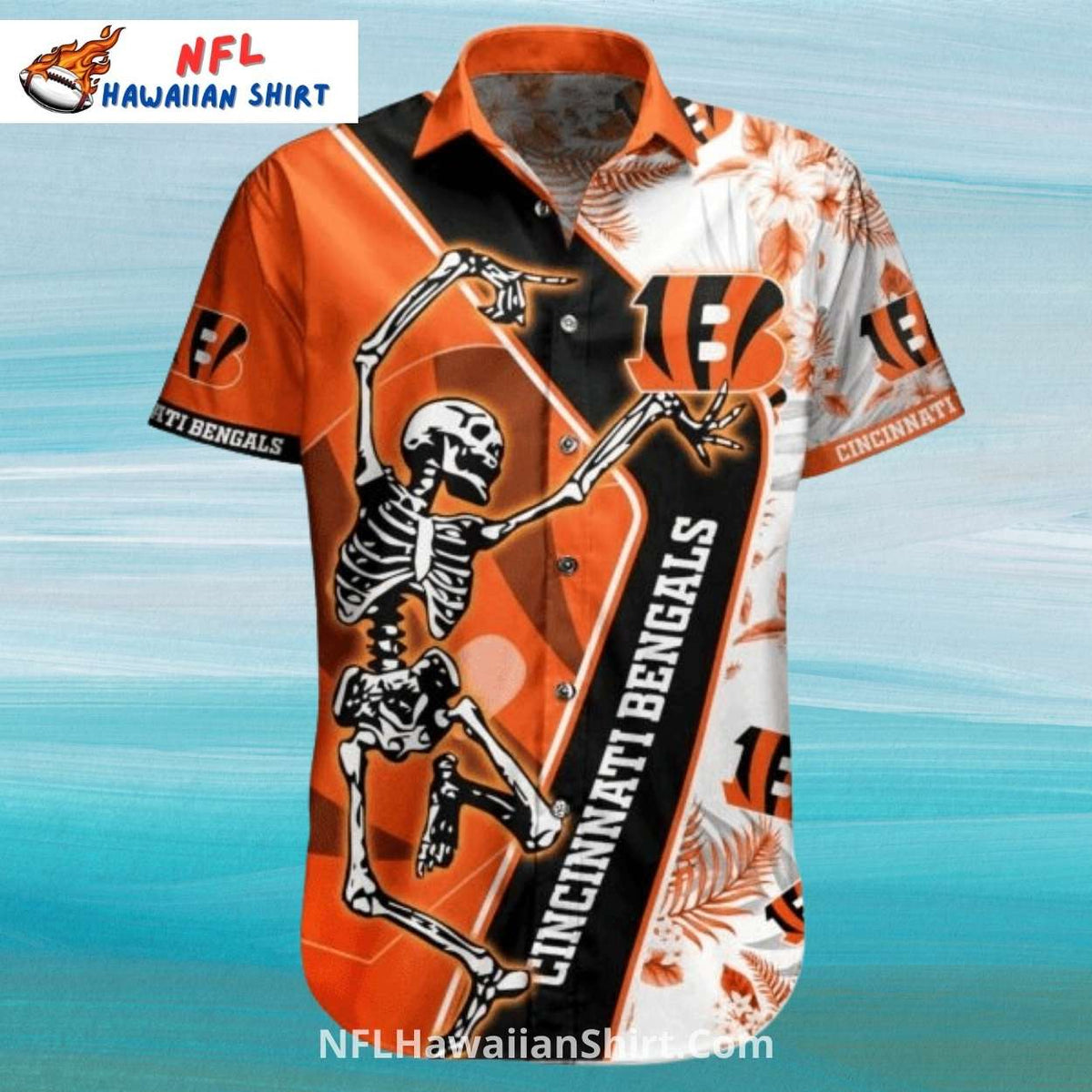 Bengals Hawaiian Shirt With Skeleton Dance Design
