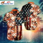 Bengals Hawaiian Shirt With USA Flag And Floral Pattern
