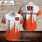 Bengals Hawaiian Shirt With White And Orange Paint Splash