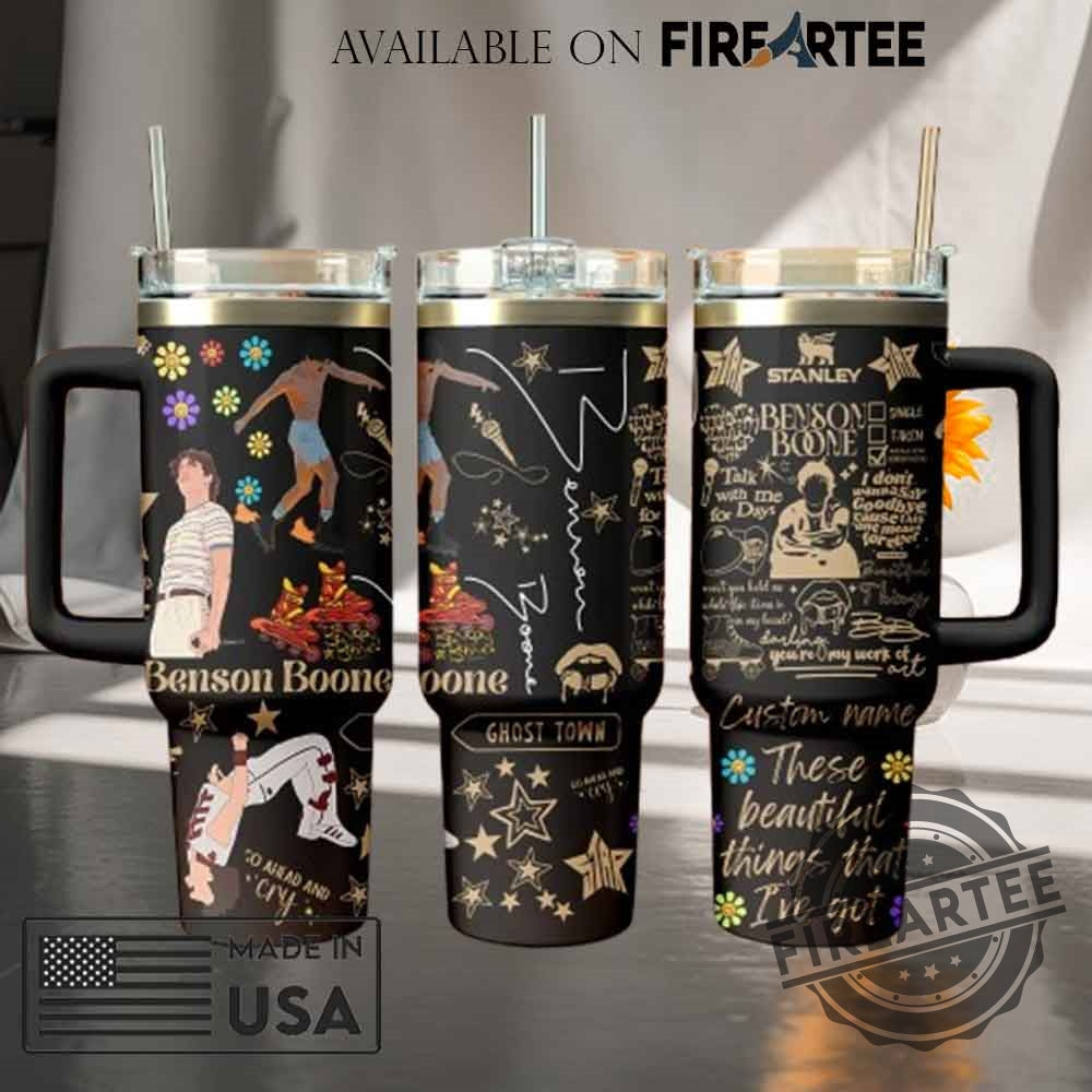 Benson Boone Custom Stanley Tumbler with Handle – Personalized Song Lyrics Mug