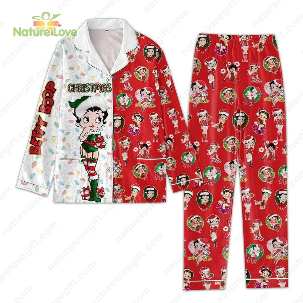 Betty Boop Christmas Pajamas Set Betty Boop Pajamas​ Xmas Gift