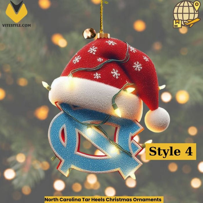 North Carolina Tar Heels Christmas Ornaments