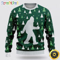 Bigfoot Funny Green Pattern Ugly Christmas Sweater