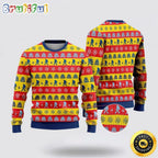Bigfoot Red And Yellow Pattern Ugly Christmas Sweater