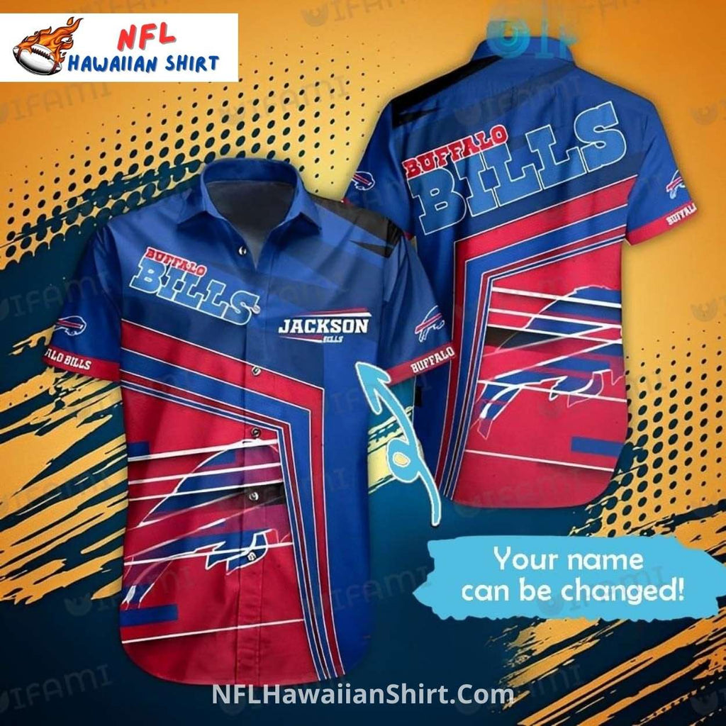 Bills Aloha Shirt – Bold Color Blocks with Customizable Name