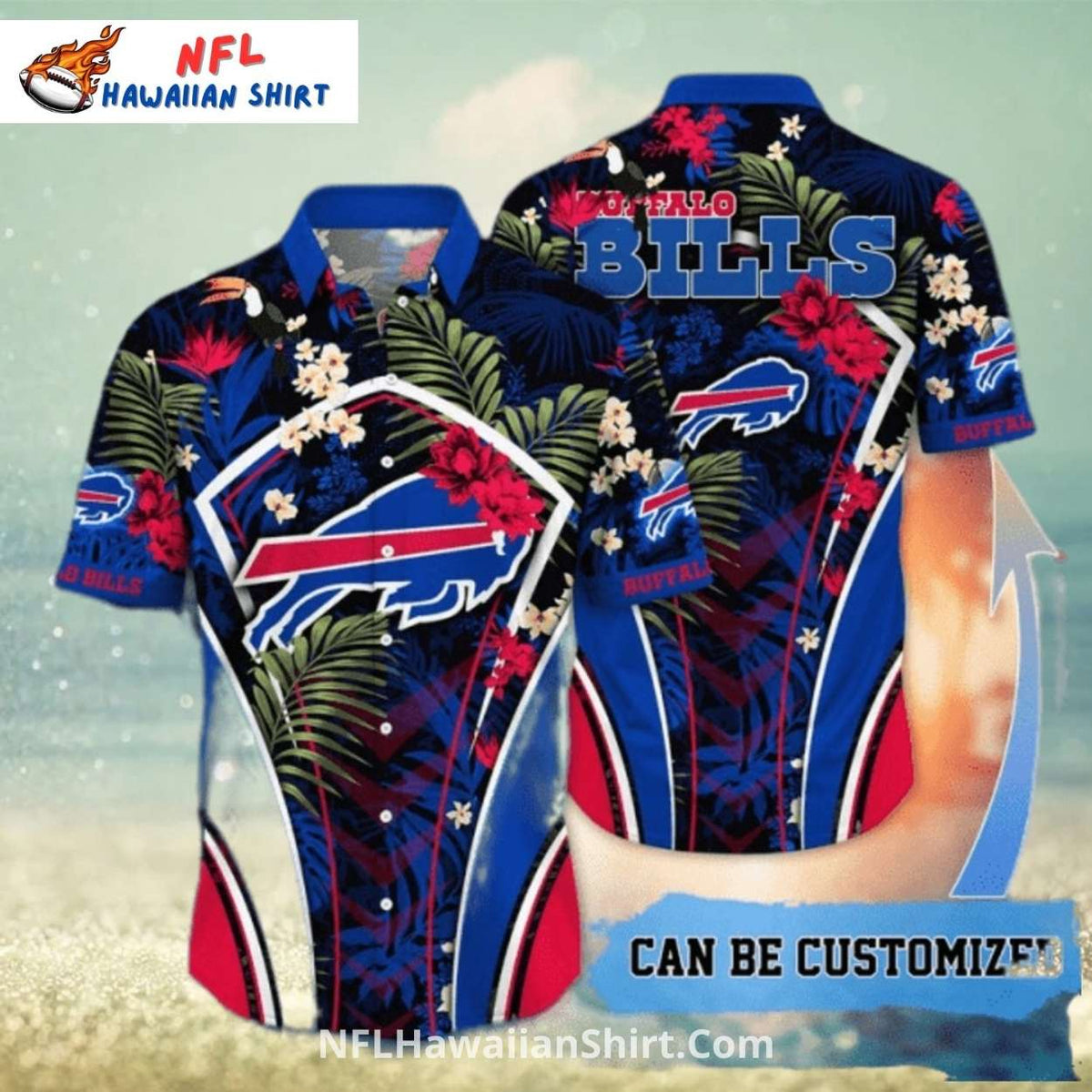 Bills Aloha Shirt – Tropical Floral with Customizable Features