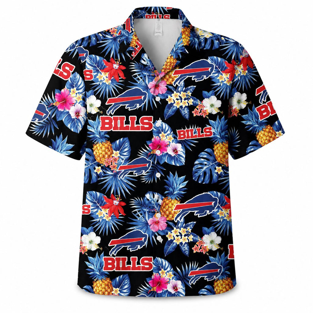 Bills Aloha Shirt – Floral Pineapple Theme with Team Logo