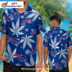 Bills Hawaiian Shirt – Cannabis Leaf Pattern with Team Logo