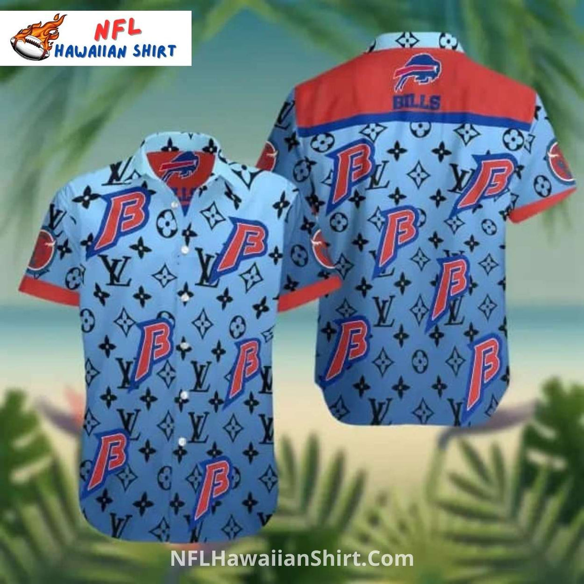 Bills Hawaiian Shirt – Luxury B Logo Design with Monogram Pattern