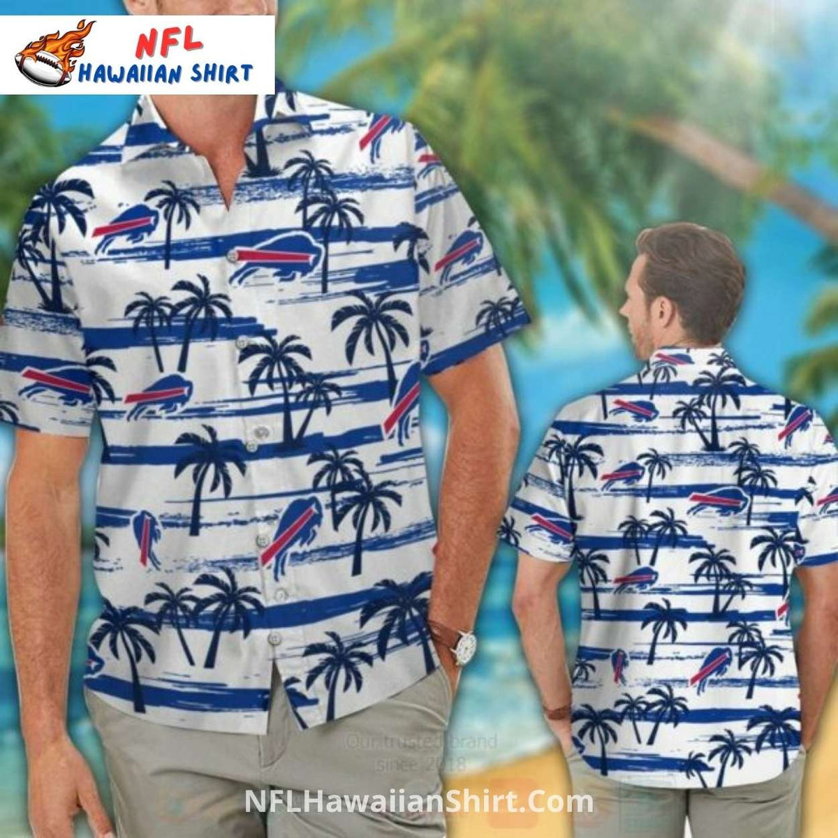 Bills Hawaiian Shirt – Tropical Palm Tree And Logo Design