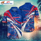 Bills Hawaiian Shirt With Bold Red And Blue Wave Design