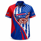 Bills Hawaiian Shirt – Red, White, And Blue Distressed Flag Design