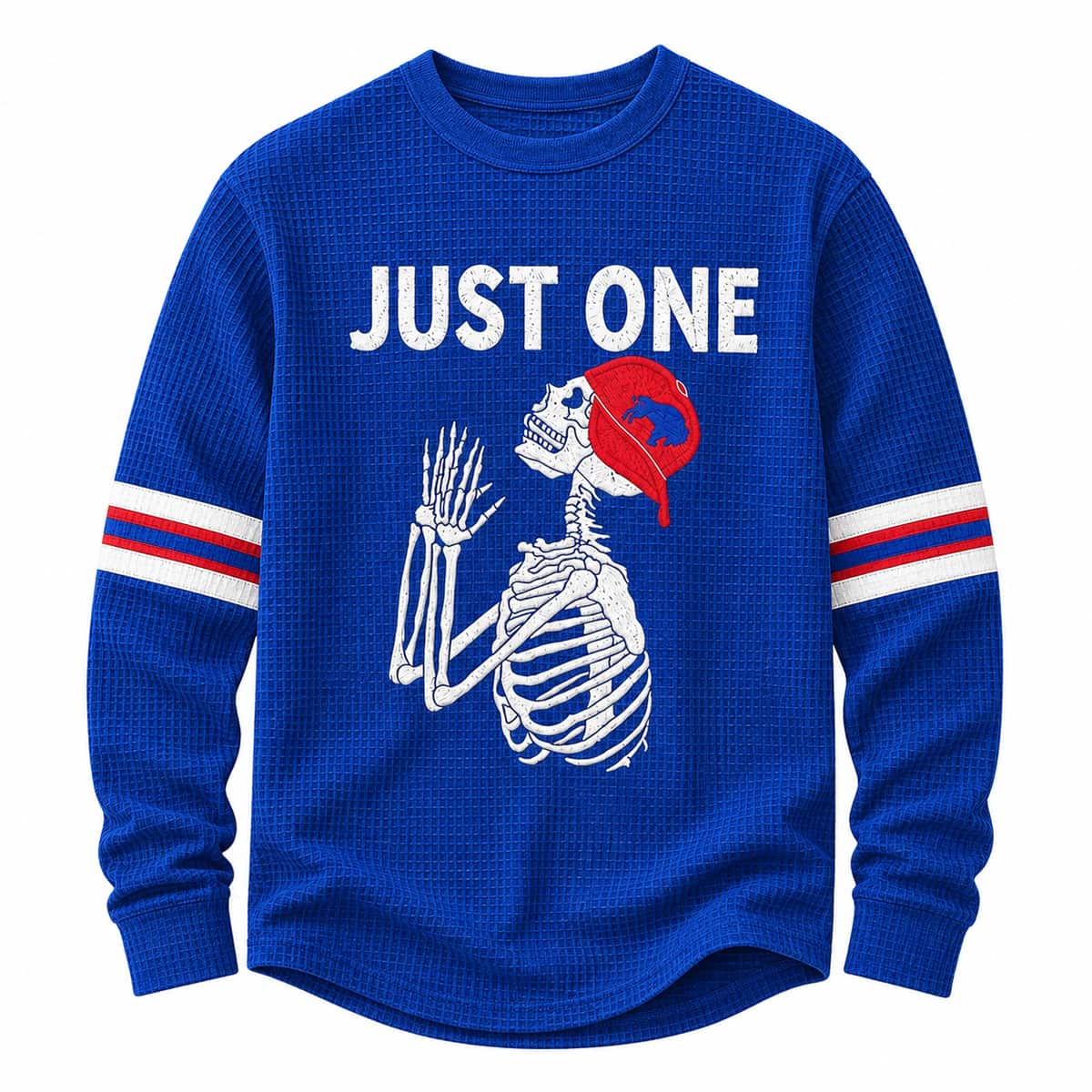 Bills Just One Skeleton Waffle Long Sleeve Top