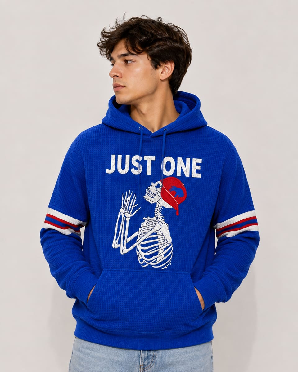 Bills Just One Skeleton Waffle Long Sleeve Top