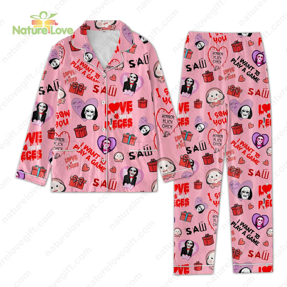 Billy Saw Puppet Doll​ Love You To Pieces Pajamas Set