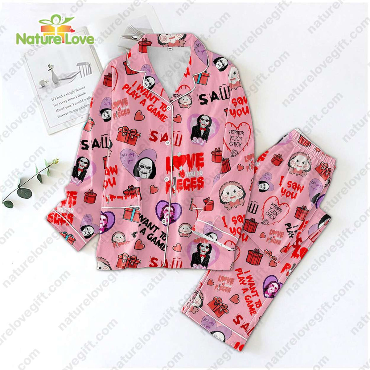 Billy Saw Puppet Doll​ Love You To Pieces Pajamas Set
