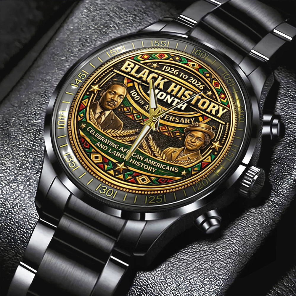 Black History Month 100th Anniversary 2026 Black Stainless Steel Watch - TMTHU3788