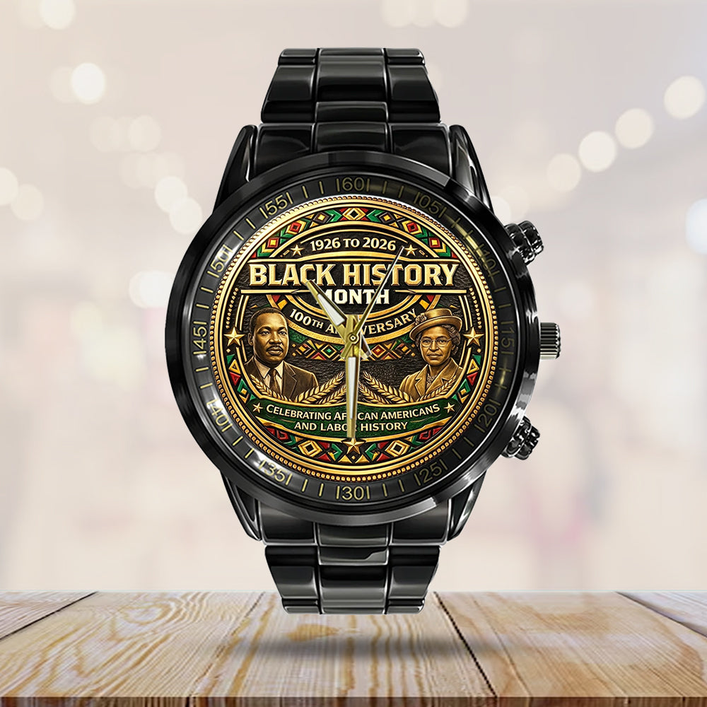 Black History Month 100th Anniversary 2026 Black Stainless Steel Watch - TMTHU3788