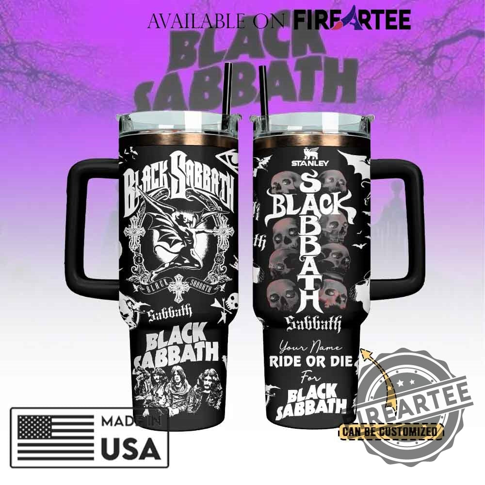 Black Sabbath Custom Stanley Tumbler Rock Music Drinkware