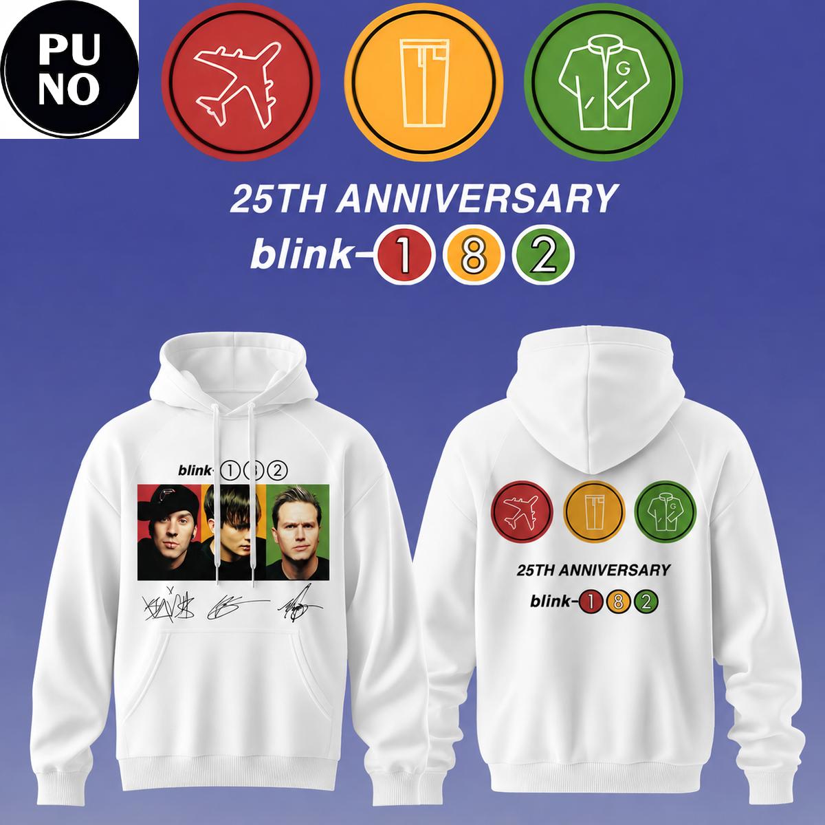Blink-182 25th Anniversary 2026 Signature Hoodie T-Shirt