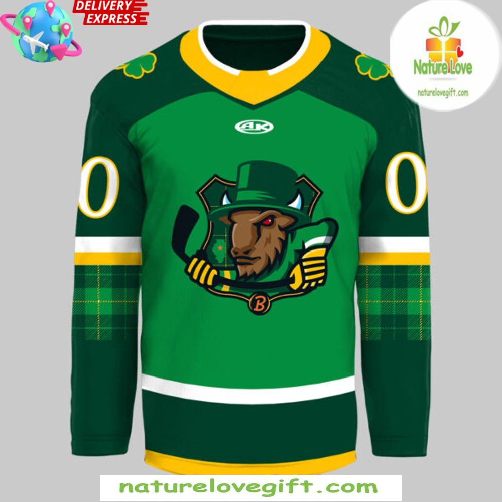 St Patrick’s Day 2026 Bloomington Bison Hockey Jersey