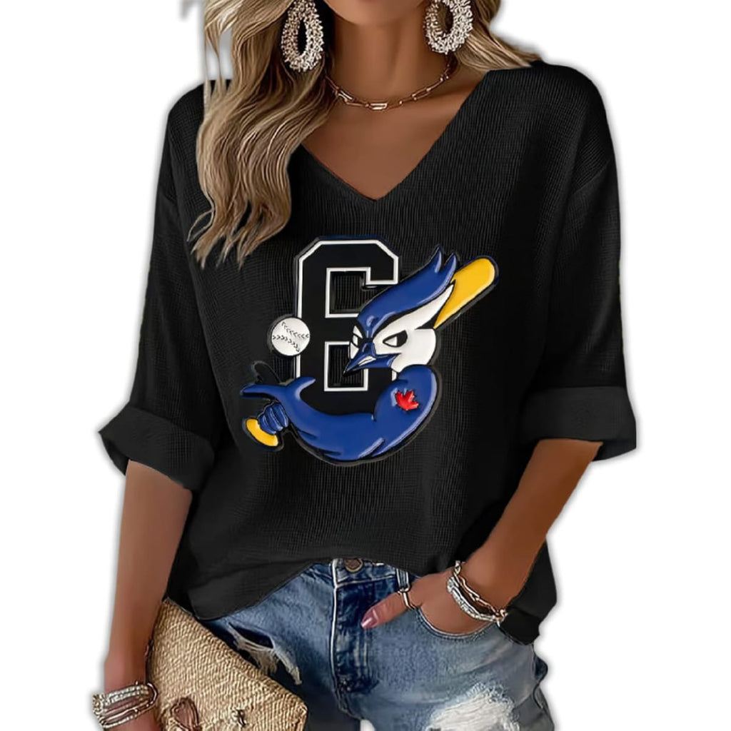 Blue Jays Canada Waffle Long Sleeve T-Shirt