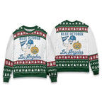 Blue October Ghost Dodgers Christmas Ugly Sweater