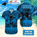 Blue Palm Carolina Panthers Aloha Shirt – Custom Name Option