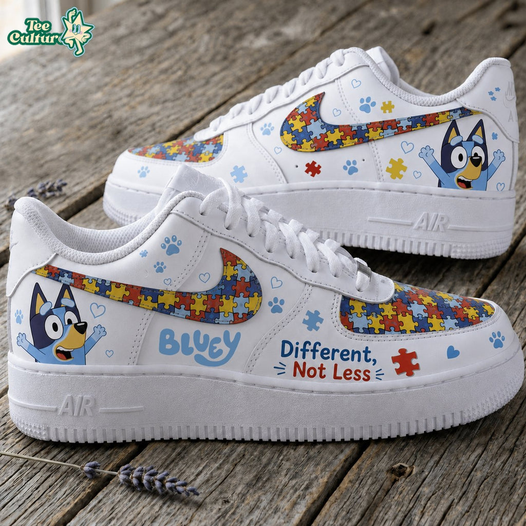 Bluey Different, Not Less Autism Awareness Custom Low Top Sneakers