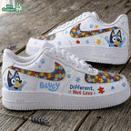 Bluey Different, Not Less Autism Awareness Custom Low Top Sneakers