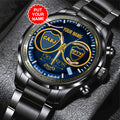 Personalized Boca Juniors 120th Anniversary 2025 Black Stainless Steel Watch - GNE4253