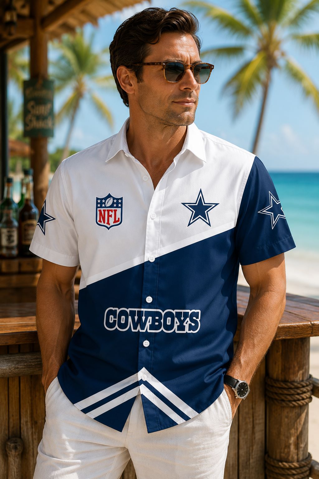 Bold Game Day Dallas Cowboys Custom Name Hawaiian Shirt