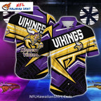 Bold Geometric Minnesota Vikings Hawaiian Shirt