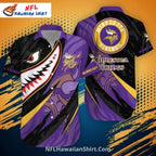 Bold Shark Graphic Minnesota Vikings Aloha Shirt