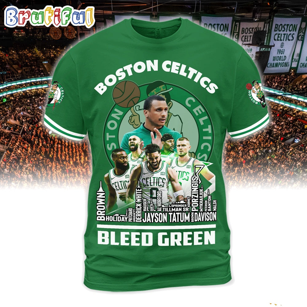 Boston Celtics Bleed Green Team Player 3D Shirt