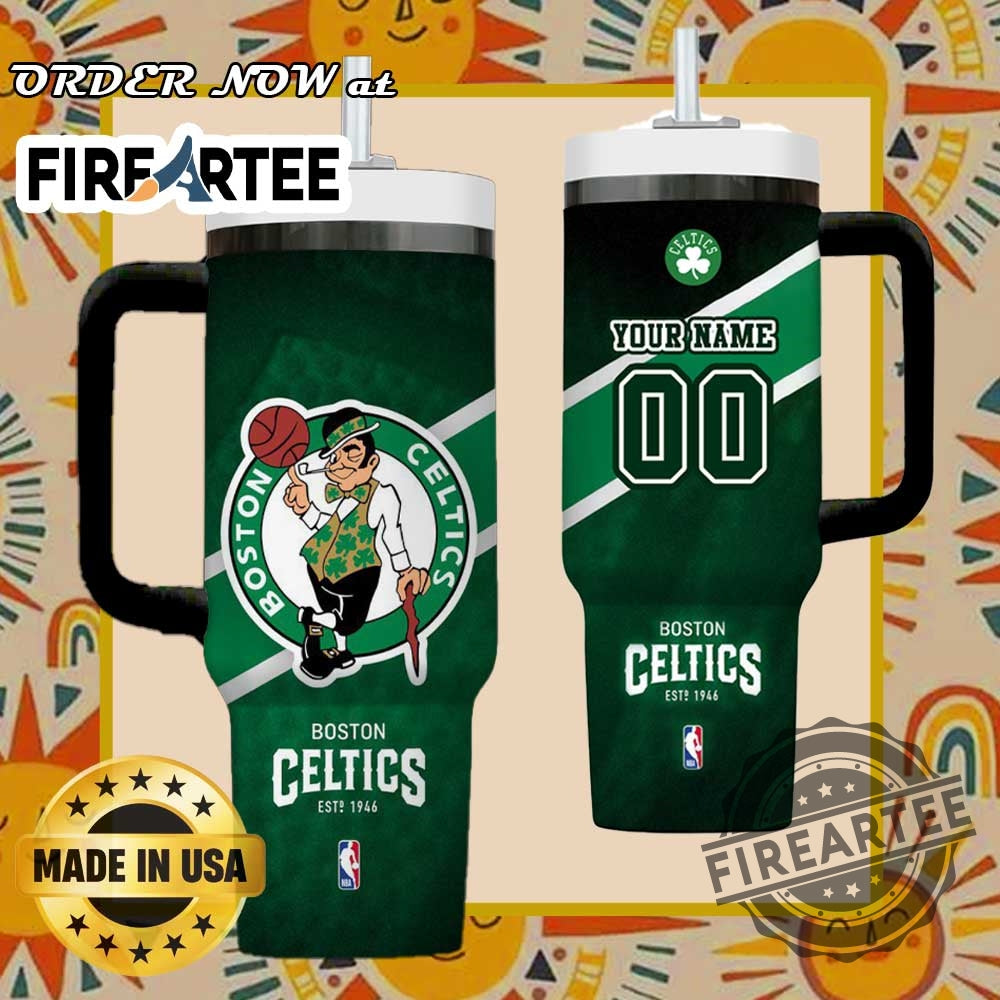 Boston Celtics Nba Tumbler Personalized Fan Cup With Custom Name