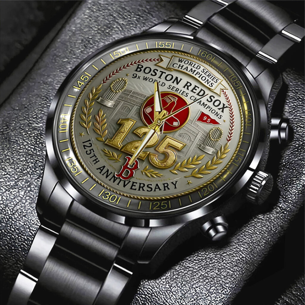 Boston Red Sox 125th Anniversary 2026 Black Stainless Steel Watch - TANTN16068