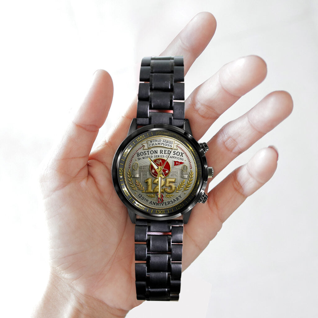 Boston Red Sox 125th Anniversary 2026 Black Stainless Steel Watch - TANTN16068