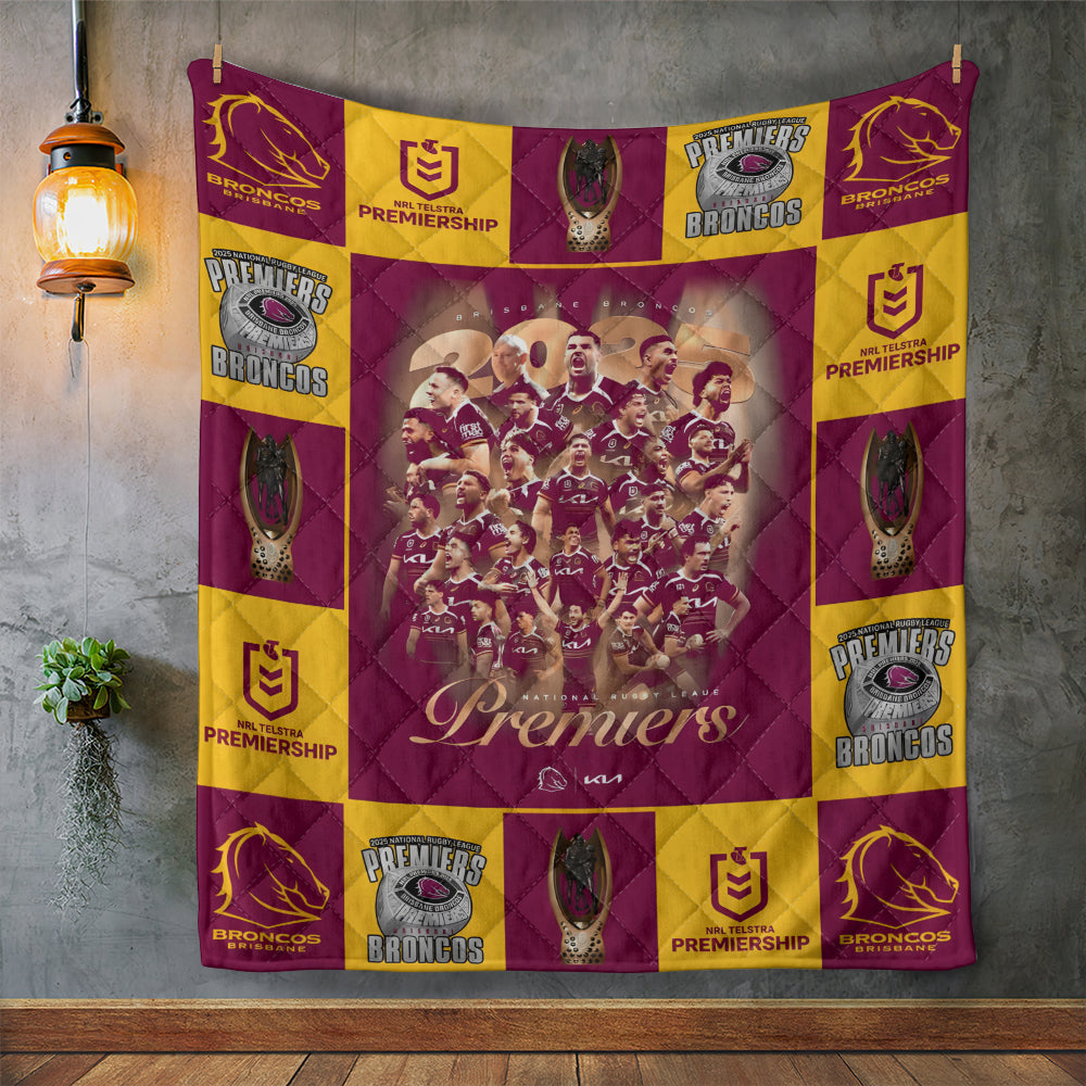 Brisbane Broncos 2025 Premiers Quilt Blanket - MAITM13377